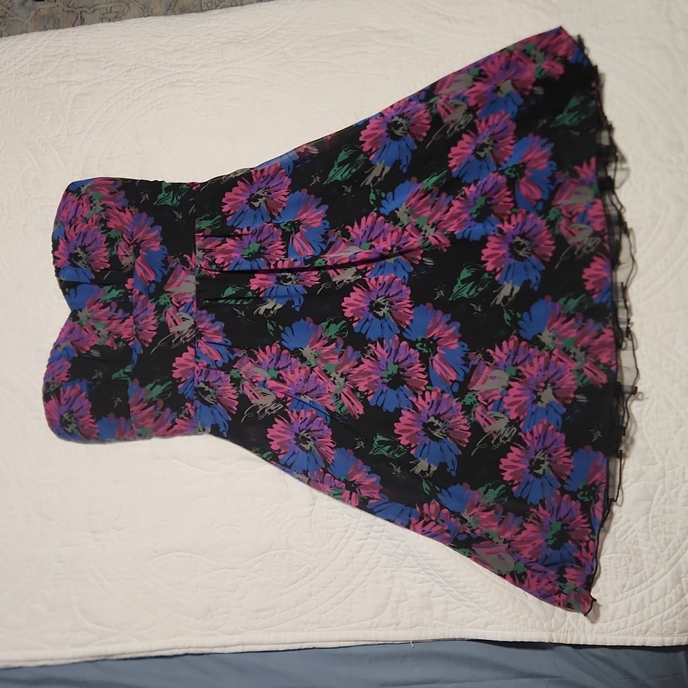 Strapless floral dress